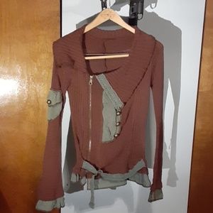 NWOT☆ Brown Sweater with Front Zipper